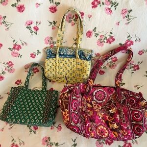 Vera Bradley Floral Quilted Tote Bag Set (Lot of 3)